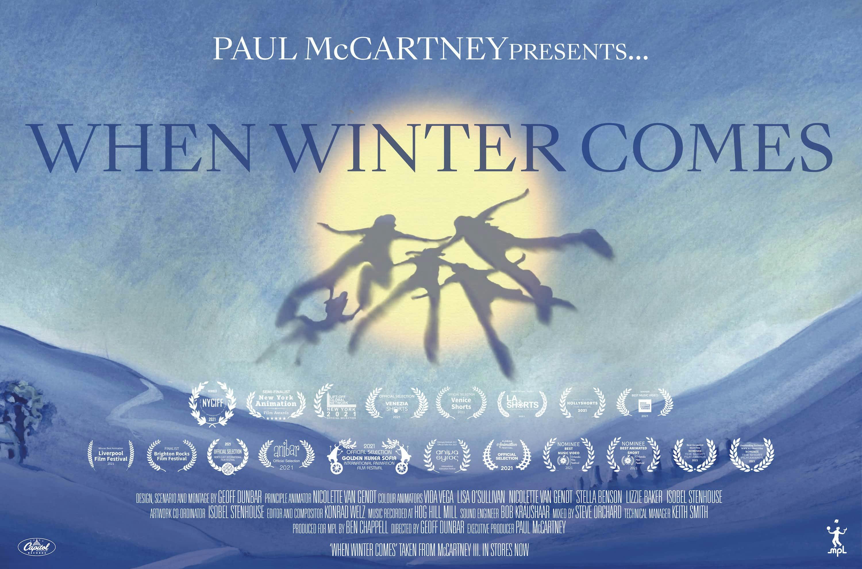 Graphic poster for 'When Winter Comes' short film
